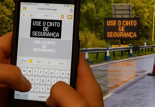 Painel de Mensagem Variável Móvel — Mensagem em via