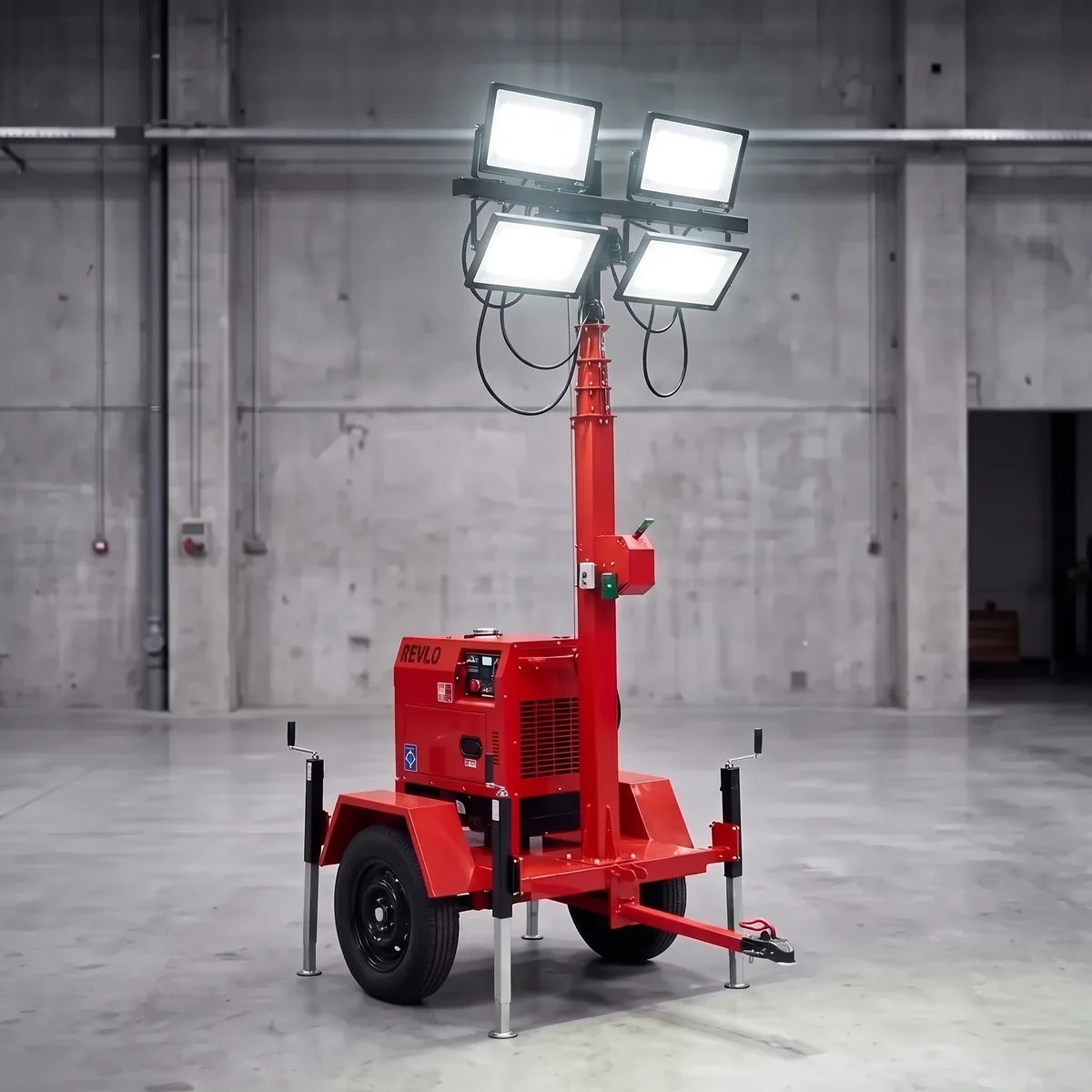 Torre RV 4000 iluminando obra noturna