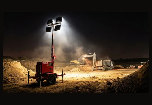 Torre RV 4000 iluminando obra noturna